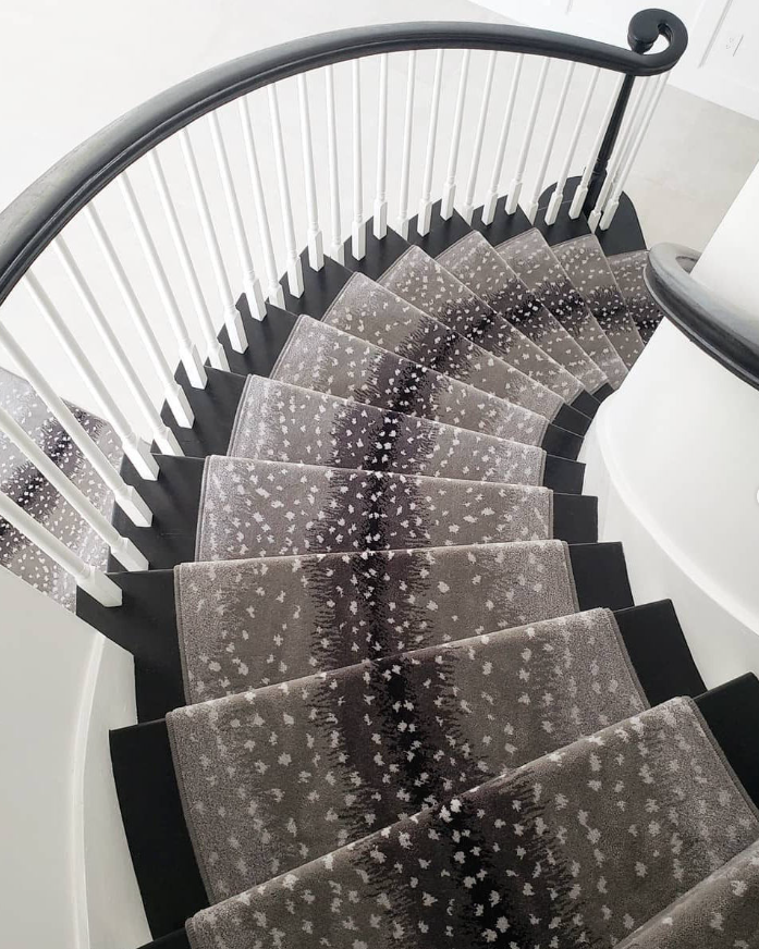 dark spotted stair runner