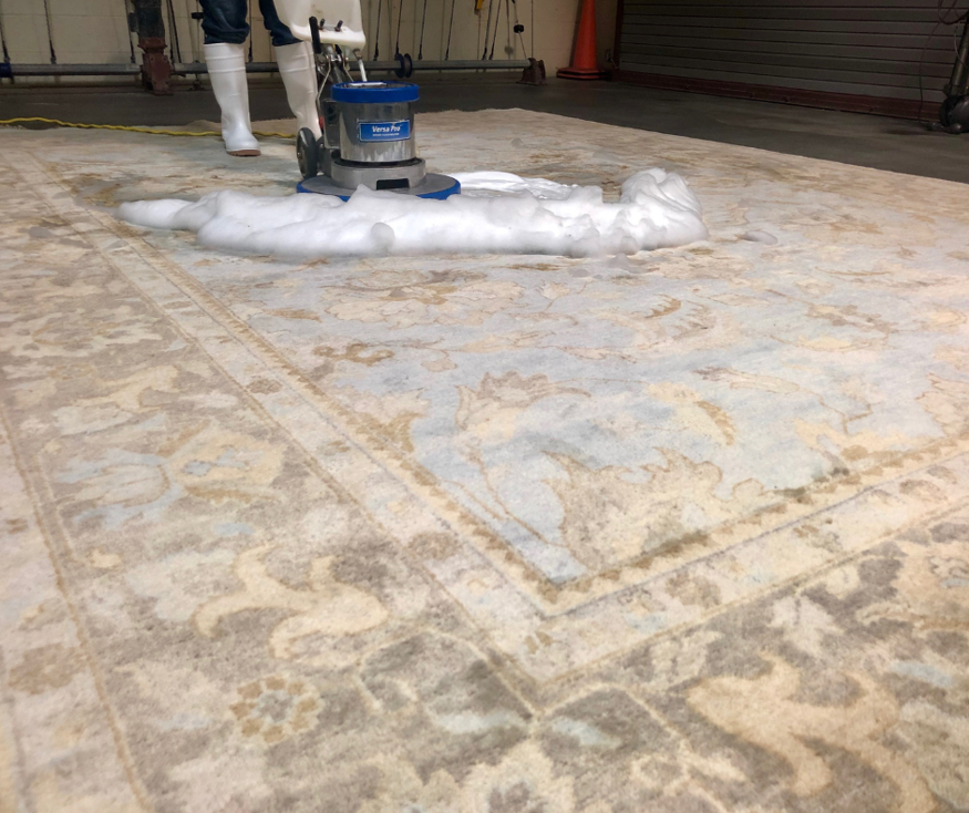 rug cleaning with foam